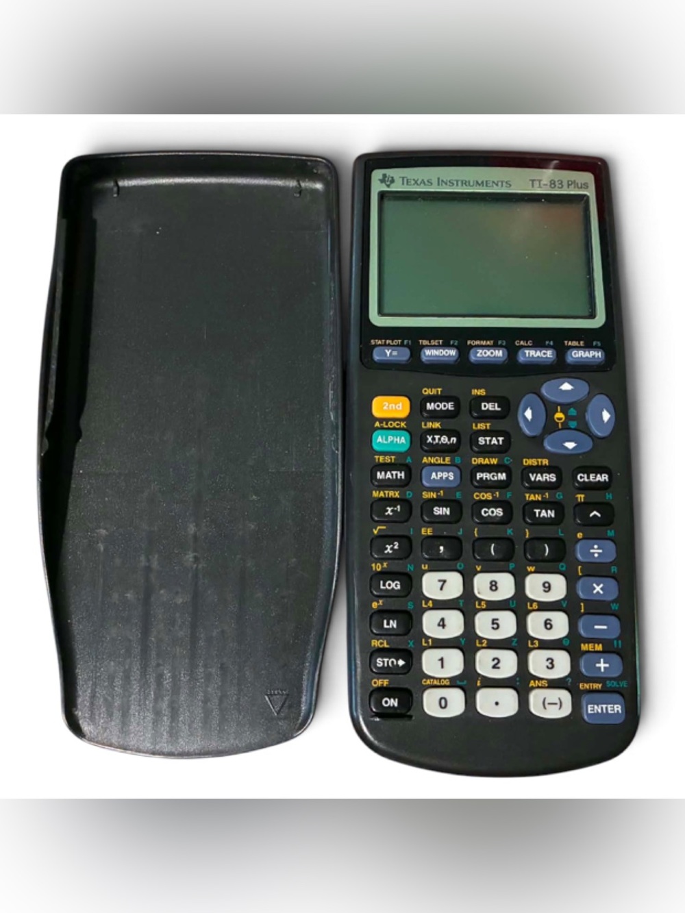 Texas Instruments TI-83 Plus Graphing Calculator in Black with Slip Cover